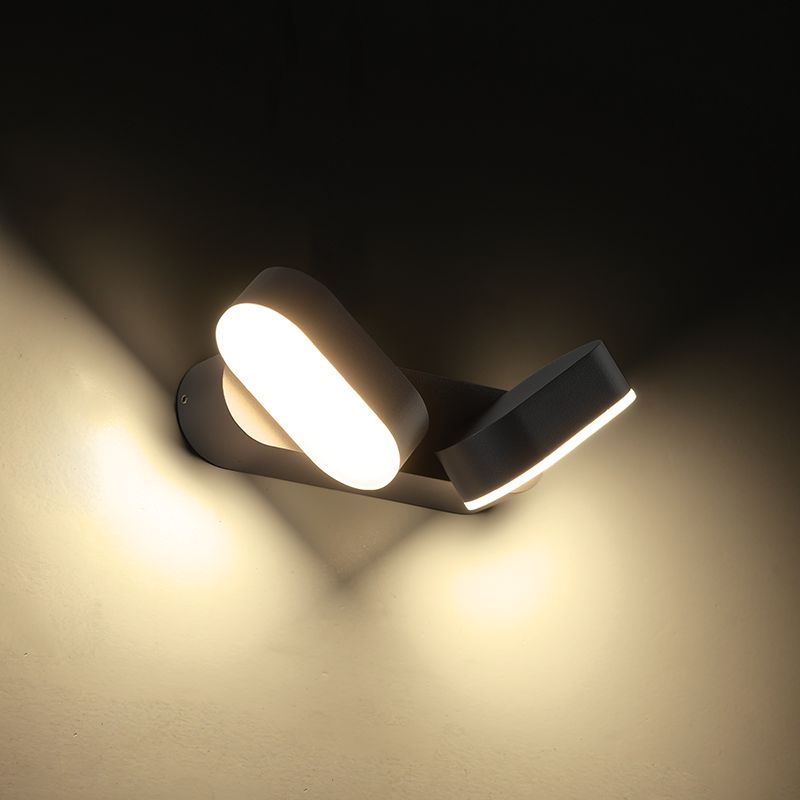 ^LED SMD WALL LUMINAIRE 13W 630LM 100° 230V AC 3.000K DARK GREY CRI80 IP54 30.000HRS LG1682G