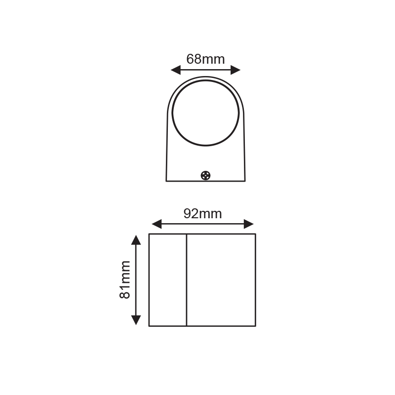^LED HP WALL LUMINAIRE 4W 230LM 40° 230V AC 3.000K DARK GREY CRI80 IP65 30.000HRS LG2201G