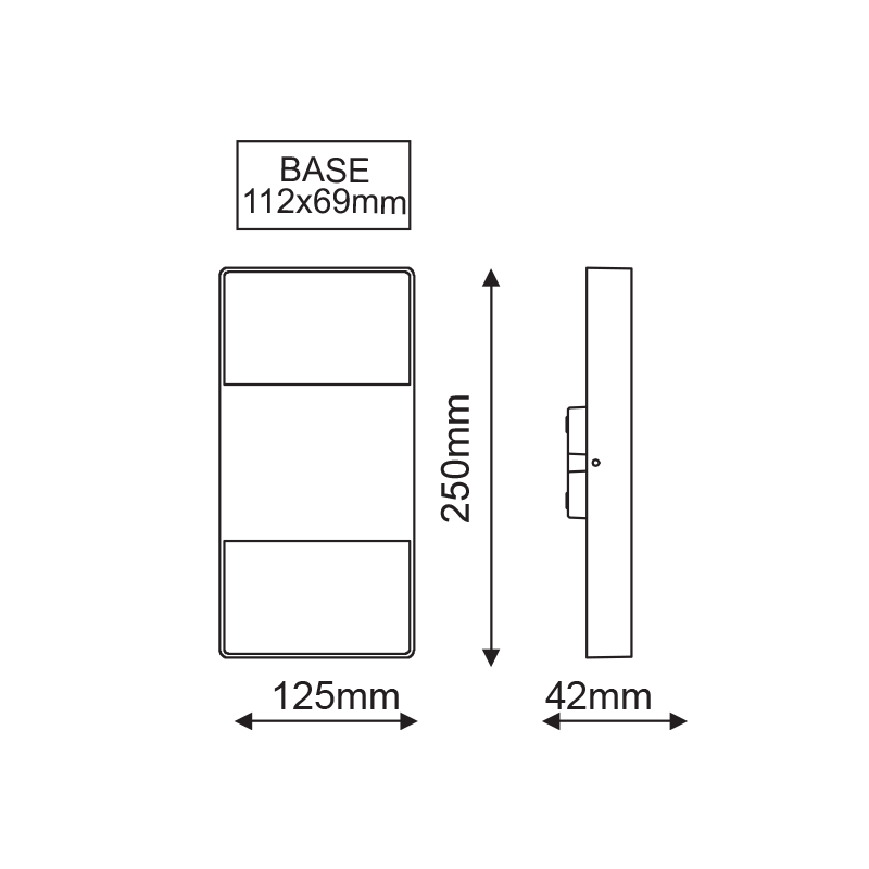 ^LED SMD WALL LUMINAIRE 8W 320LM 120° 230V AC 3.000K DARK GREY CRI80 IP54 30.000HRS LG2362G