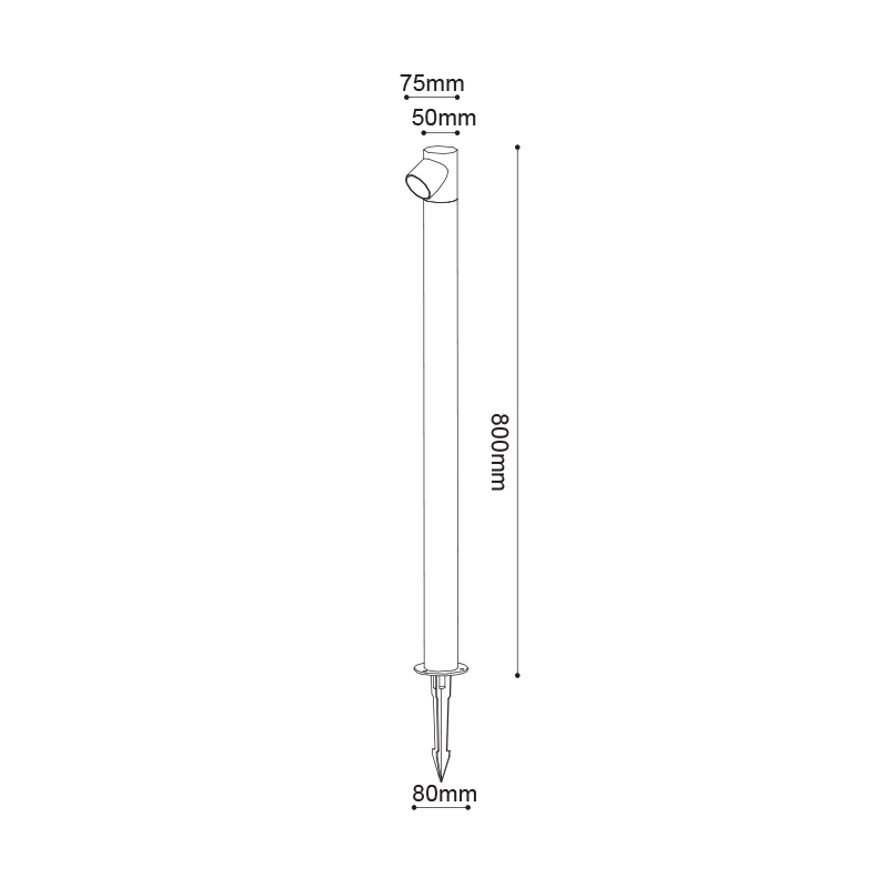 ^LED COB POST LUMINAIRE & SPIKE 5W 240LM 50° 230V AC 3.000K DARK GREY CRI80 IP65 30.000HRS LG2371G-800