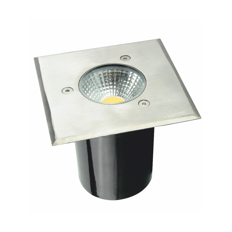 ^LED SQUARE COB INGROUND SPOT LUMINAIRE 7W 450LM 3000K 45° 230V AC IP67 RA80 30.000hrs LG2642