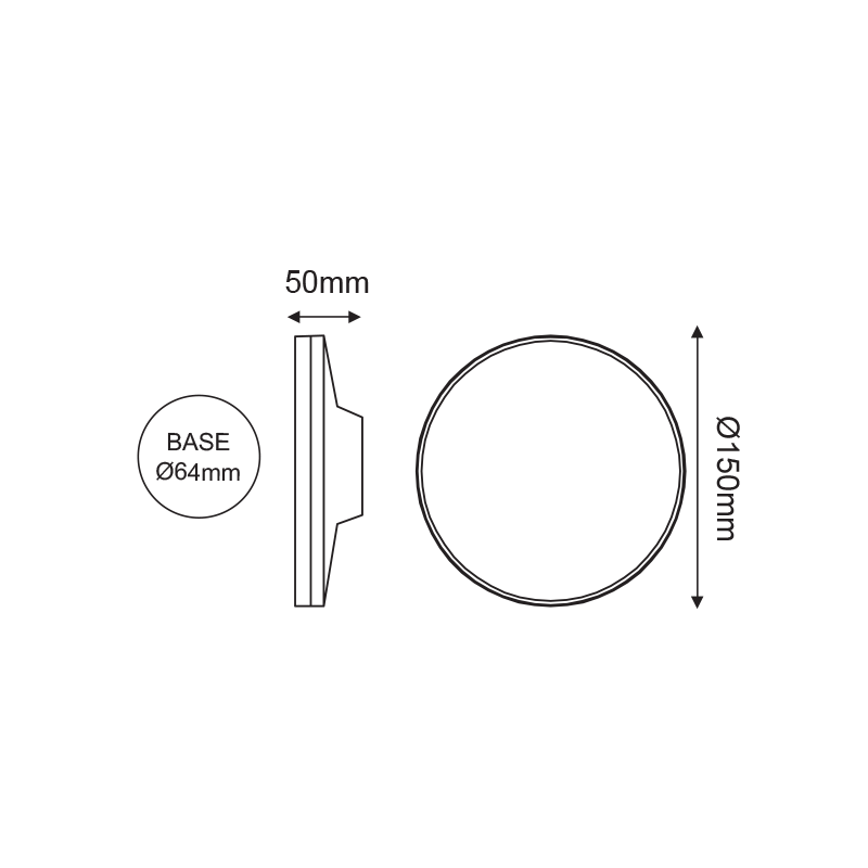^LED SMD WALL LUMINAIRE 8W 450LM 110° 230V AC 3.000K DARK GREY CRI80 IP54 30.000HRS LG2801G