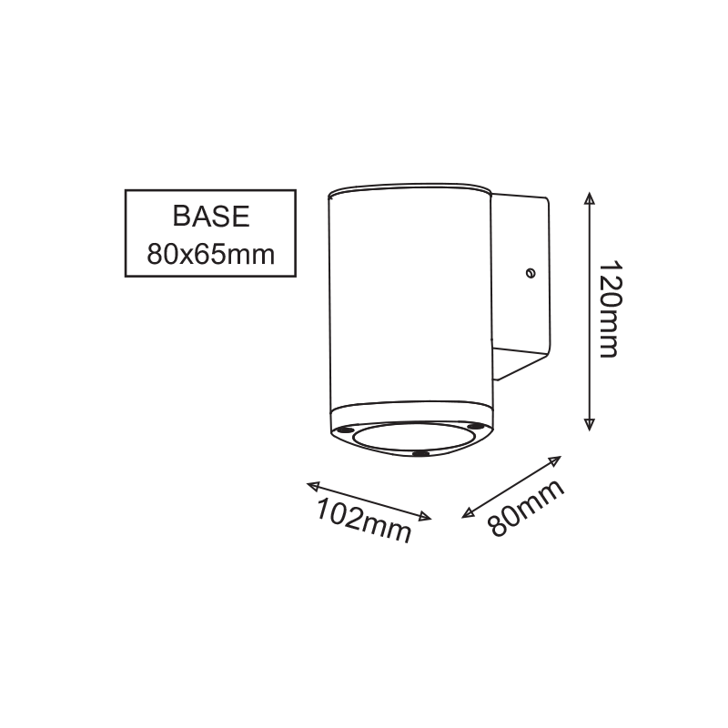 ^LED HP WALL LUMINAIRE 3W 150LM 50° 230V AC 3.000K DARK GREY CRI80 IP54 30.000HRS LG2981G