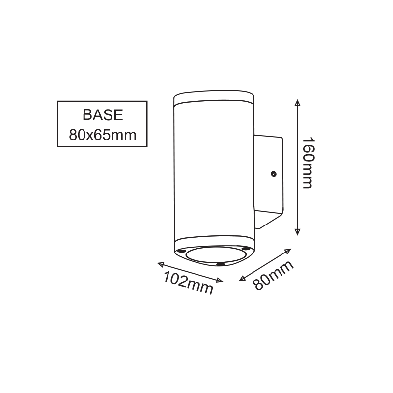 ^LED HP WALL LUMINAIRE 6W 300LM 50° 230V AC 3.000K DARK GREY CRI80 IP54 30.000HRS LG2982G