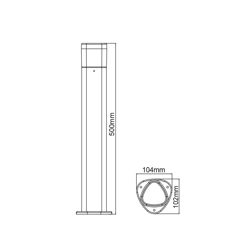 ^LED SMD POST LUMINAIRE 7W 410LM 340° 230V AC 3.000K DARK GREY CRI80 IP54 30.000HRS LG3702G-500