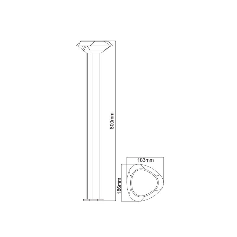 ^LED SMD POST LUMINAIRE 7W 520LM 330° 230V AC 3.000K DARK GREY CRI80 IP54 30.000HRS LG3803G-800