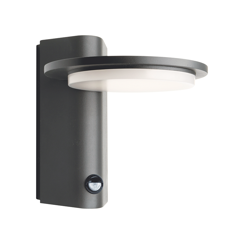 ^LED SMD WALL SENSOR LUMINAIRE 7W 440LM 145° 230V AC 3.000K DARK GREY CRI80 IP54 30.000HRS LG8205GPIR