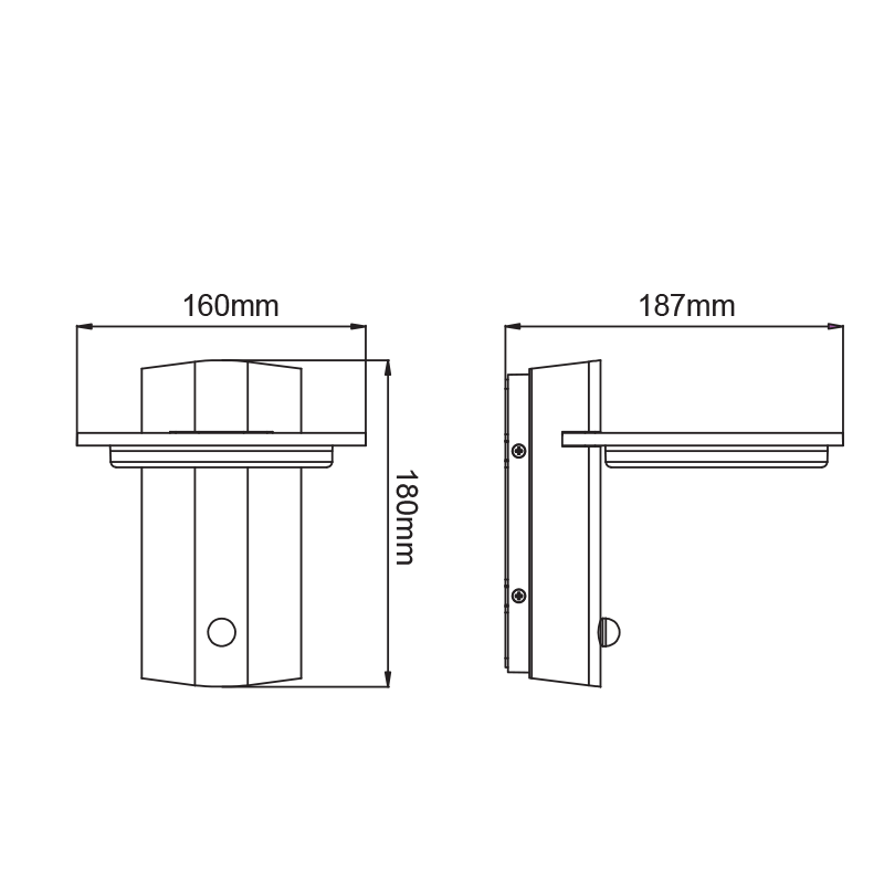 ^LED SMD WALL SENSOR LUMINAIRE 7W 440LM 145° 230V AC 3.000K DARK GREY CRI80 IP54 30.000HRS LG8205GPIR