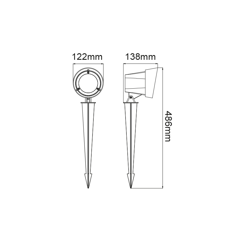^LED COB SPOT LUMINAIRE & SPIKE 19W 1400LM 40° 230V AC 3.000K DARK GREY CRI80 IP65 30.000HRS LG9202G