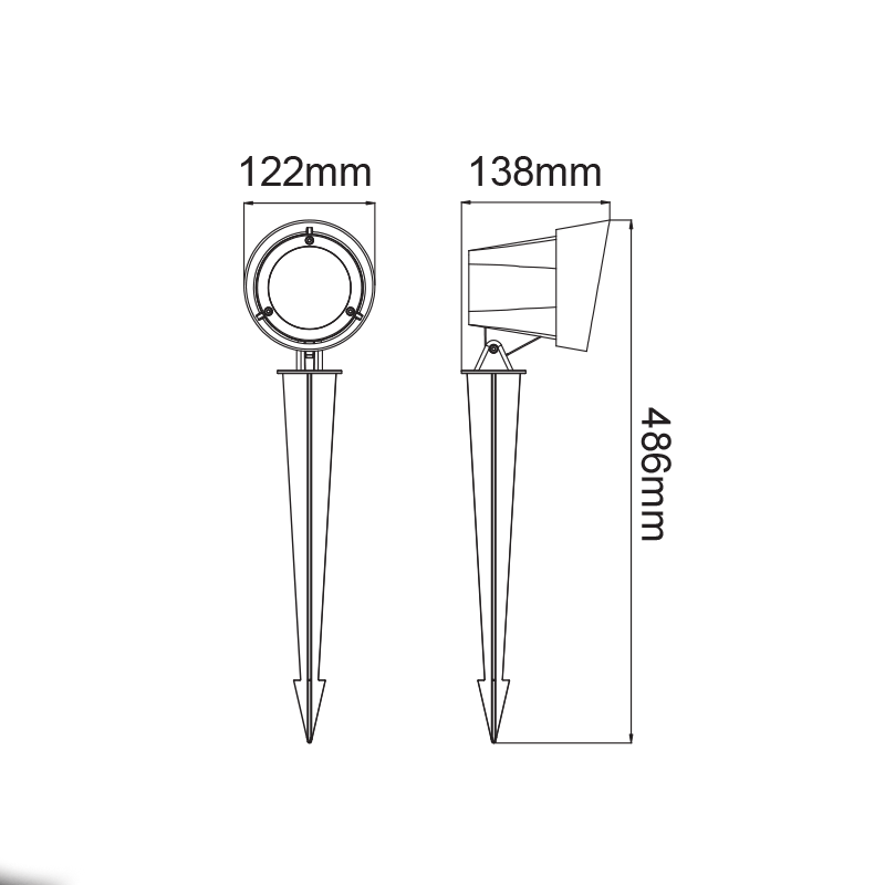 ^LED COB SPOT LUMINAIRE & SPIKE 19W 1400LM 40° 230V AC 3.000K DARK GREY CRI80 IP65 30.000HRS LG9202G