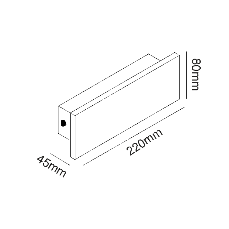 ^LINEAR WALL LED SMD LUMINAIRE 8W 480LM 230V AC 3000K RA80 IP65 30.000HRS BLACK CEMENT MK063220B