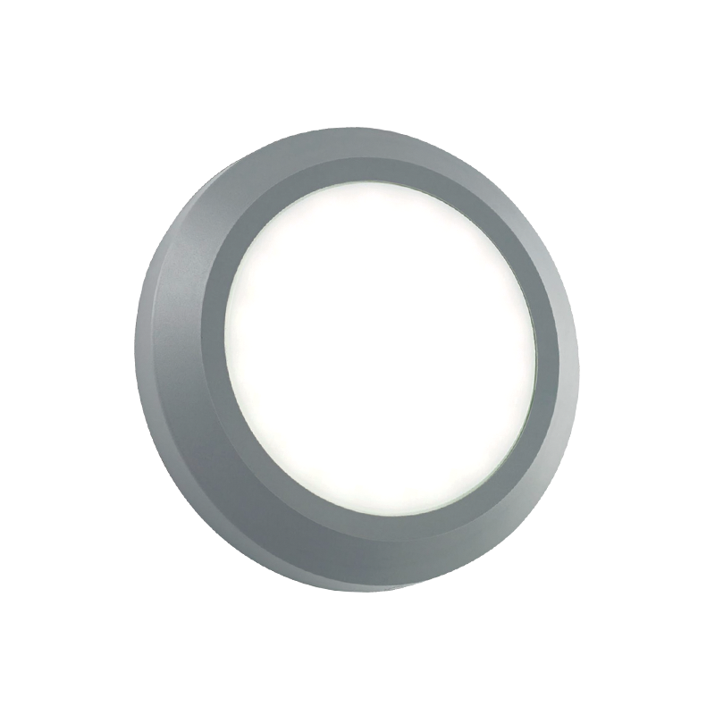 LED WALL ROUND LUMINAIRE GREY 230V AC IP65 4W 3000K 310LM RA80 SLIM01N