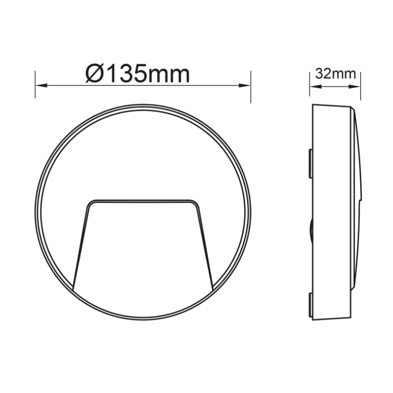 LED WALL ROUND LUMINAIRE RUST 230V AC IP65 3W 3000K 200LM RA80 SLIM41R