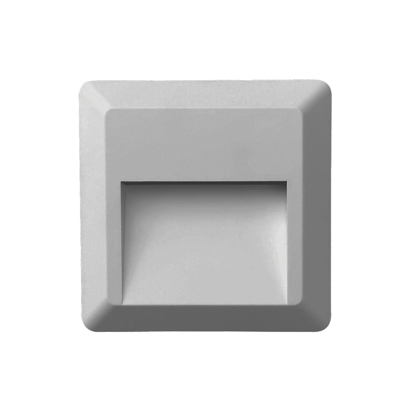 LED WALL SQUARE LUMINAIRE GREY 230V AC IP65 2W 3000K 100LM RA80 SLIM52N