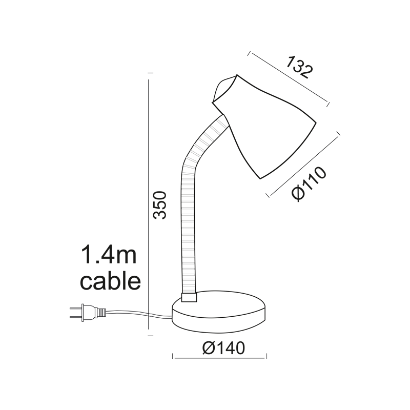 DESK LAMP E27 RED WHITE YUPPIE SF1211R