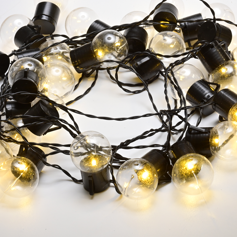 25 LED BALL STRING LIGHT Ø4cm WW 3AA BAT REMOTE 8 FUNCTIONS IP 44 LENGTH 7,2m 0,5m LEAD CABLE X04251123