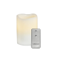 ^ WHITE WAX, 1 LED LIGHT WITH BATTERY (2xAA) & ON/OFF IR REMOTE CONTROLLER, WARM WHITE, IP20, φ7.5x12.5cm F0711515