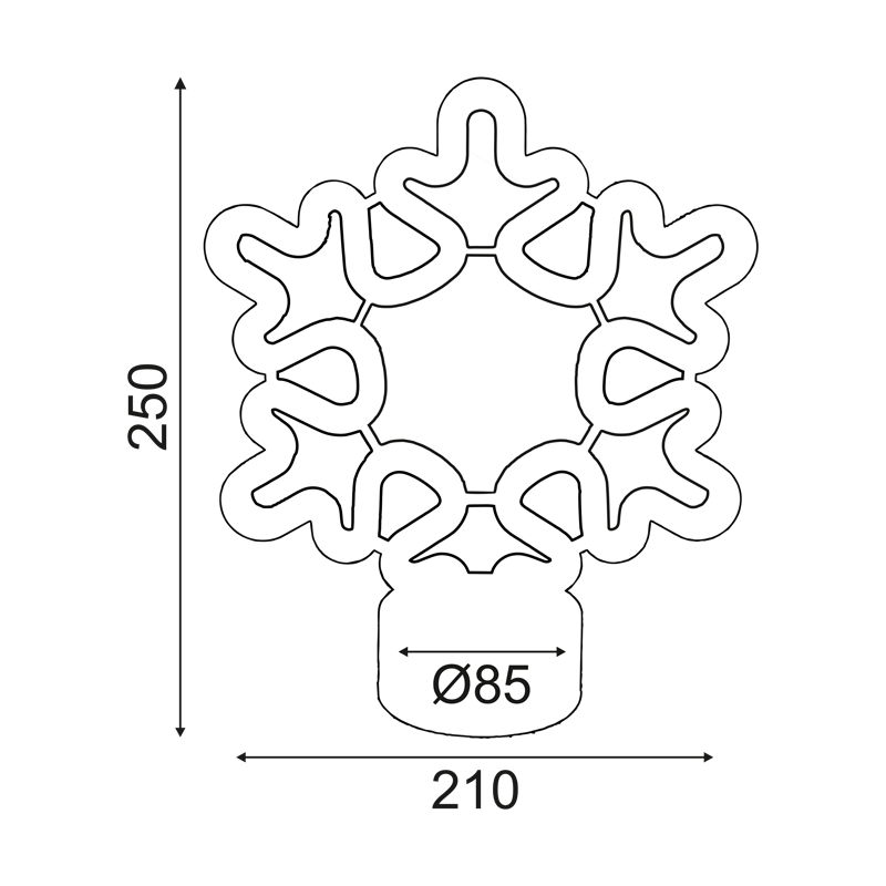 ^ SNOWFLAKE, NEON LED LIGHTS WITH BATTERY (3xAA)/USB, BLUE, IP20, 21x8.5x25cm X05006309