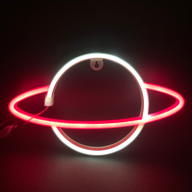 CELESTIAL BODY, 108 NEON LED LIGHTS WITH BATTERY (3xAA)/USB, RED & COOL WHITE, IP20, 17.5x2x30cm X041082319
