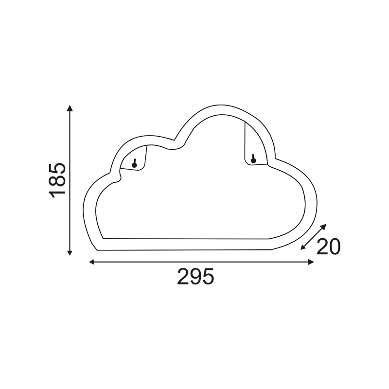 CLOUD, 48 NEON LED LIGHTS WITH BATTERY (3xAA)/USB, PURPLE, IP20, 29.5x2x18.5cm X04488316