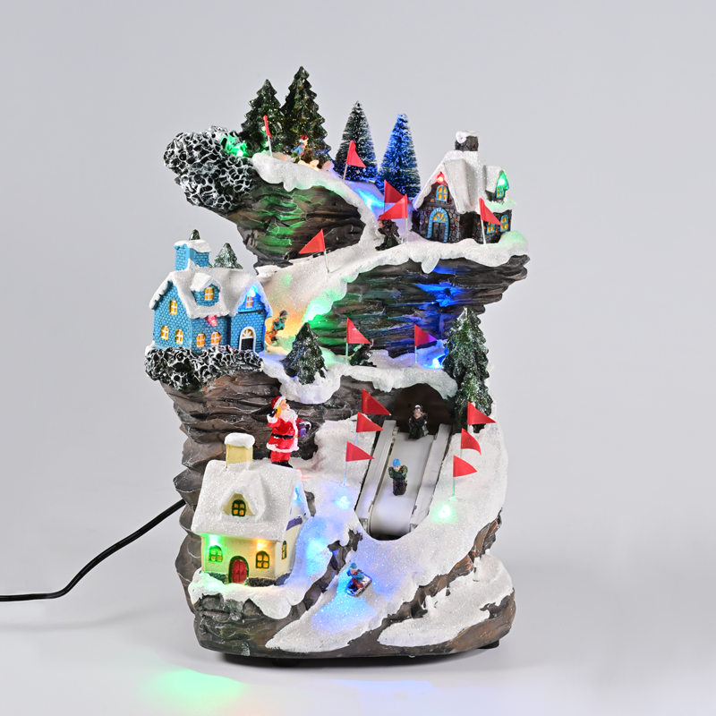 LED DECOR MULTICOLOR VILLAGE+SKI+MUSIC 4.5V (ADAPT) 23,5Χ21Χ31,5CM X0338