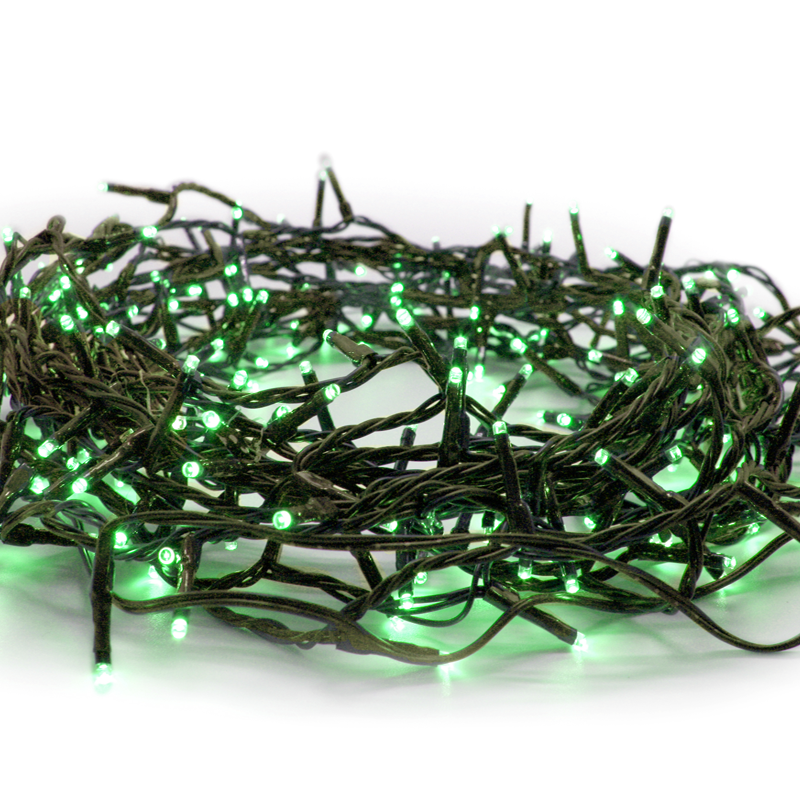 180LED STRING LIGHTS PER 5cm GREEN ADAPTOR 31VDC & 8 FUNCTIONS IP44 3m GREEN CABLE X08180512