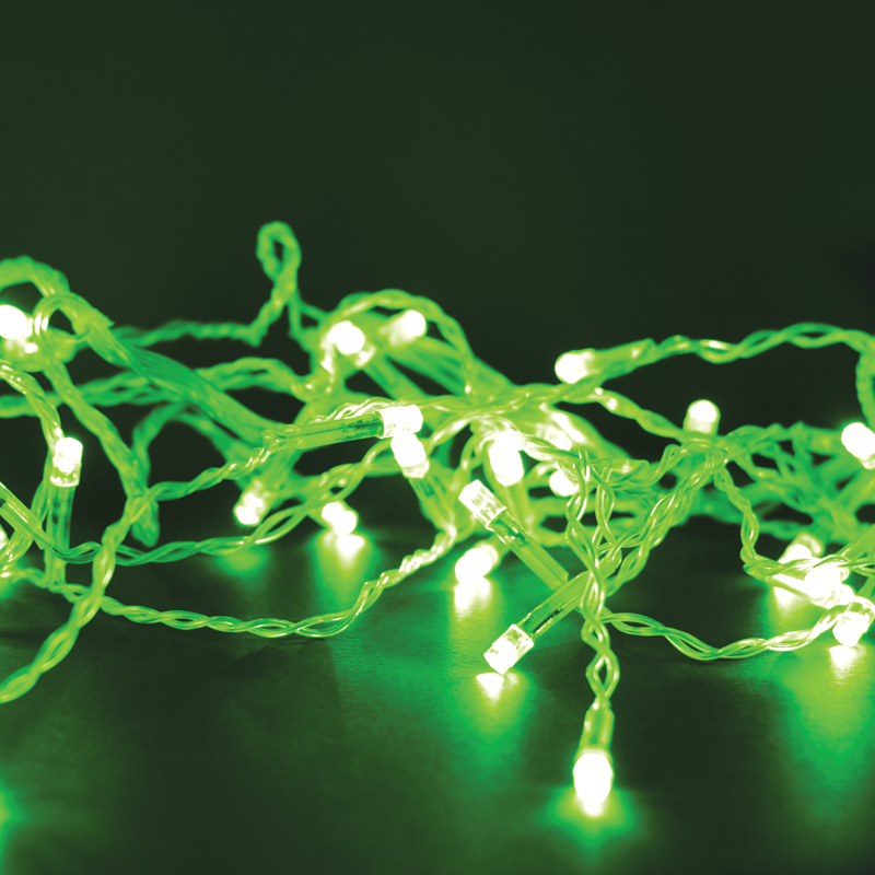 300LED STRING LIGHTS PER 5cm GREEN ADAPTOR 31VDC & CONNECTABLE MAX 2 SETS IP44 3m TRANSPARENT CABLE X08300521