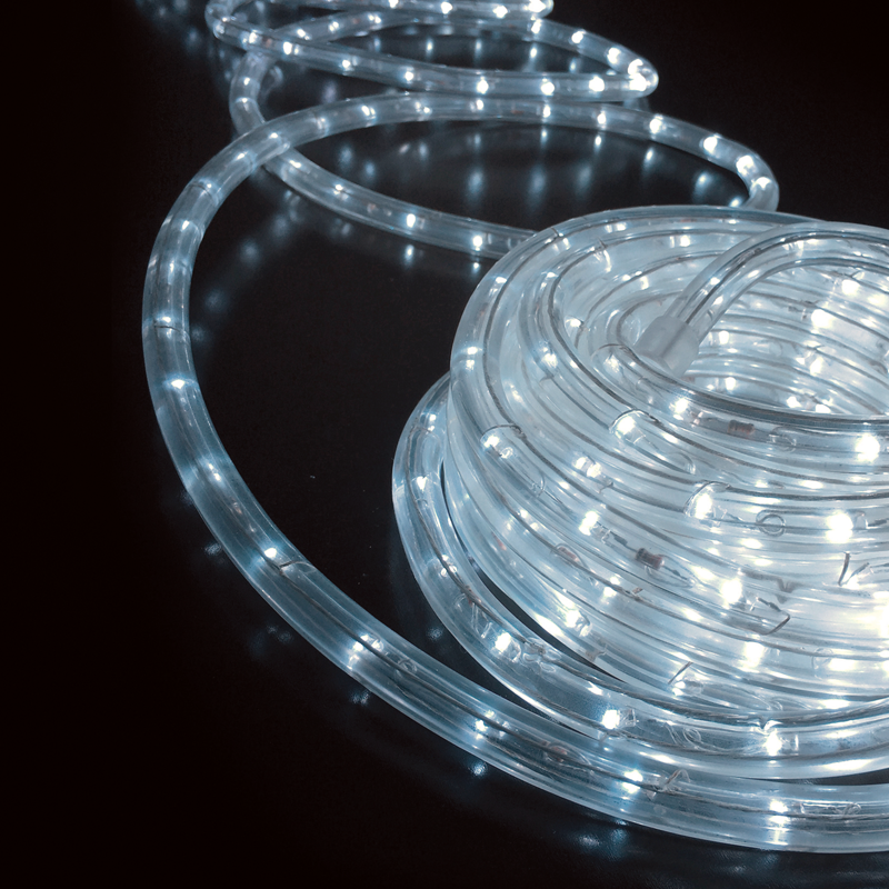 COOL WHITE 2-WIRE LED ROPE LIGHT, REEL 50m 36L/m CUT PER 2m IP44 + 3 SET ACCESSORIES X0818221