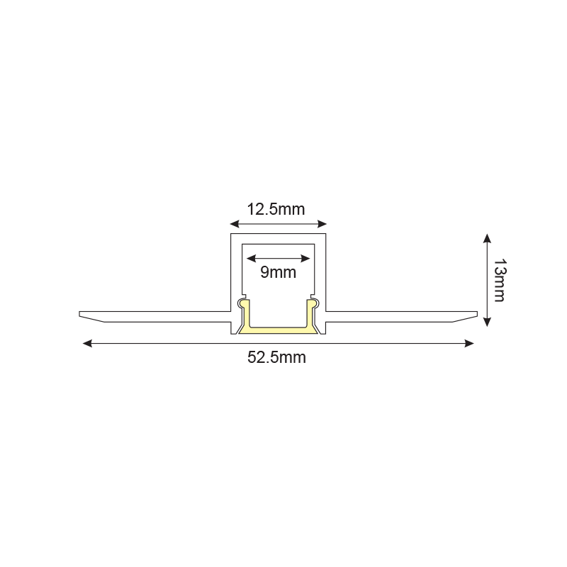 JADE ALUMINUM PROFILE P121 WITH OPAL PC DIFFUSER 2m/pc P121U