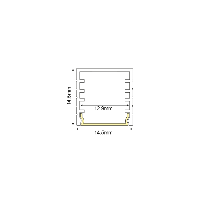 DEP ALUMINUM PROFILE WITH OPAL COVER 2m/pc P124U