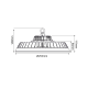 ^LED HIGH BAY ADJUSTABLE WATTAGE 60/80/100W 200LM/W 5000K 90° 230V AC IP65 Ra>70 50.000HRS MERIL681050