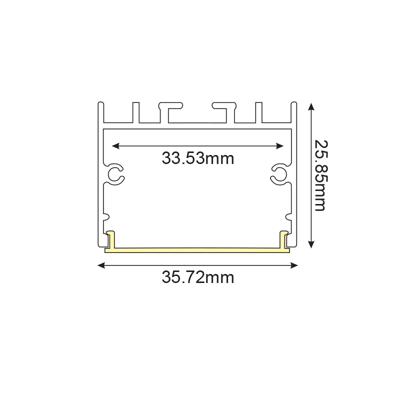 CORA ALUMINUM PROFILE P217 WITH OPAL PC DIFFUSER 2m/pc P217U