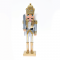 ^ WOODEN NUTCRACKER KING WHITE & GOLD WITH SWORD H60CM X026005