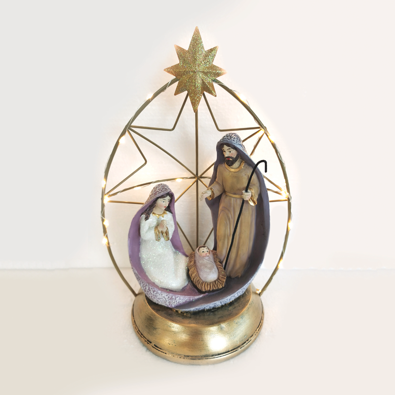 LED WW DECOR MULTICOLOR NATIVITY 3ΑΑ (BAT) 21Χ15.5Χ29.5CM X0322