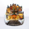 LED WW DECOR MULTICOLOR VILLAGE + ROTATION TRAIN & TREE +MUSIC 4.5V (ADAPT) 41.5Χ35.5Χ39CM X0326