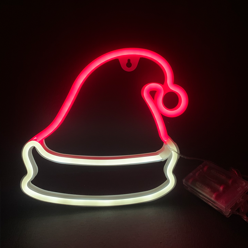 HAT, 114 NEON LED LIGHTS WITH BATTERY (3xAA)/USB, RED & CW, IP20, 19x2x22cm X04004321