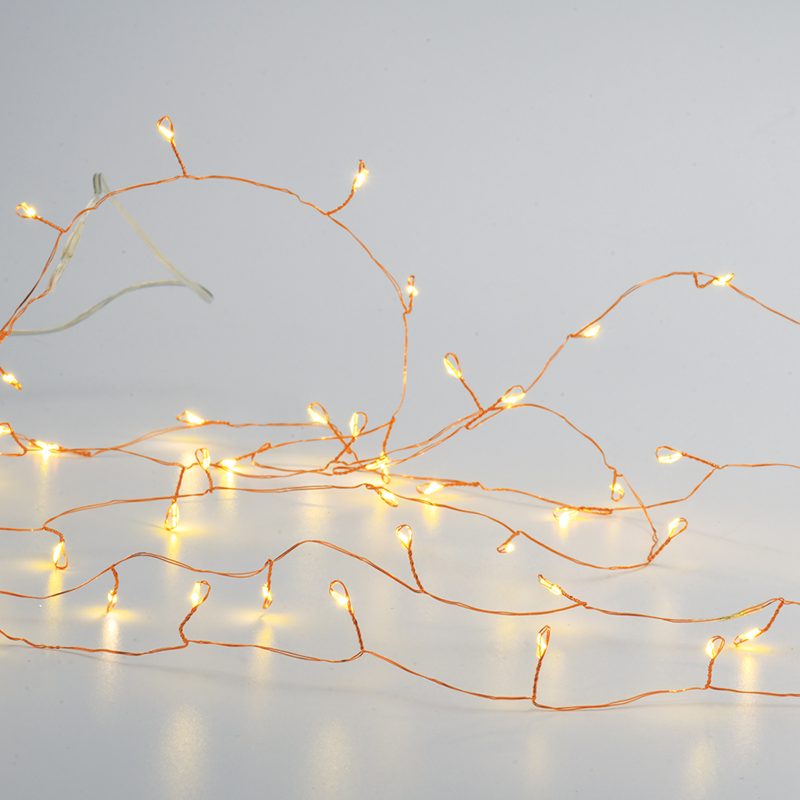 ^ 300 CLUSTER LED STRING LIGHTS, WW, COPPER WIRE, ADAPTOR (4.5VDC) & 8 FUNCTIONS,IP44, 3M+3M, 6W X063001277