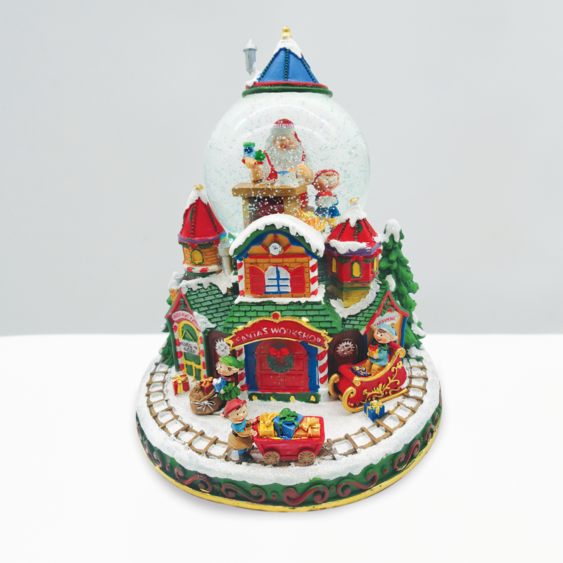 LED RGB DECOR MULTICOLOR VILLAGE+BLOWING WATERBALL+MUSIC 4.5V (ADAPT) / 3ΑΑ (BAT) 23Χ22Χ26.5CM X0319
