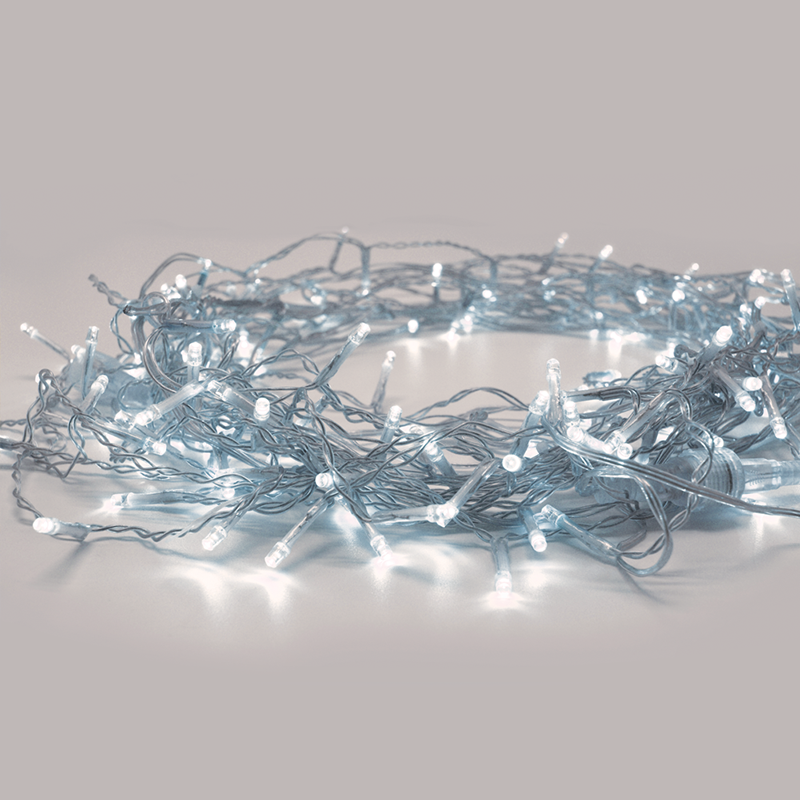 ^ 50LED STRING LIGHTS BATTERY (2xAA), CW STEADY,IP20, 490+30cm, TRAN/RENT LEAD CABLE X0650212