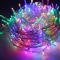 ^ 50LED STRING LIGHTS BATTERY (2xAA), RGB STEADY,IP20, 490+30cm, TRAN/RENT LEAD CABLE X0650312