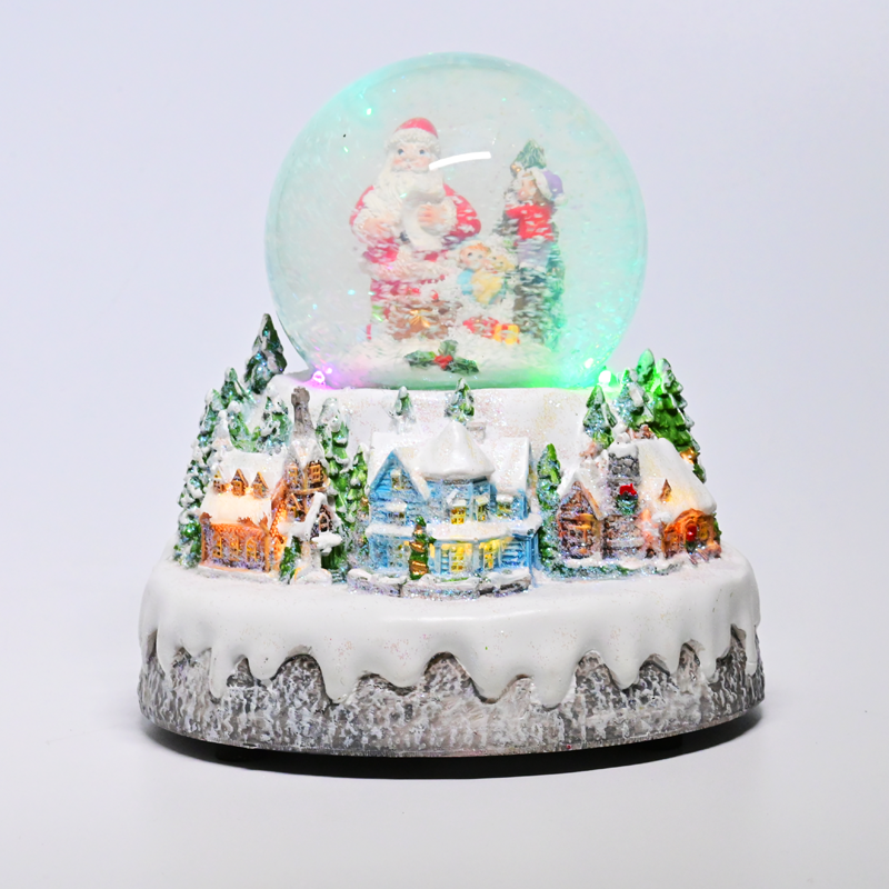 LED RGB DECOR MULTICOLOR VILLAGE + BLOWING WATERBALL +MUSIC 4.5V (ADAPT) / 3ΑΑ (BAT) 20Χ18Χ20CM X0340