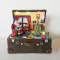 LED RGB DECOR MULTICOLOR SUITCASE SANTA+ROTATION TREE+MUSIC 4.5V (ΑDAPT) / 3ΑΑ (BAT) 15.5Χ13Χ16CM X0316
