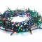 ^ 700 LED STRING LIGHTS (PER 5cm), MULTICOLOR, ADAPTOR (31VDC) & 8 FUNCTIONS,IP44, 35m, GREEN CABLE X08700312
