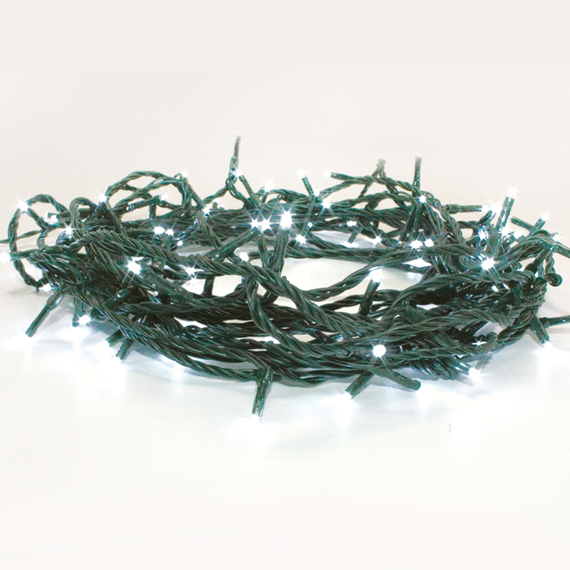 ^ 50LED STRING LIGHTS BATTERY (3xAA), WW 6/18 TIMER & 8 FUNCTIONS,IP44, 490+30cm, GREEN LEAD CABLE X0650234