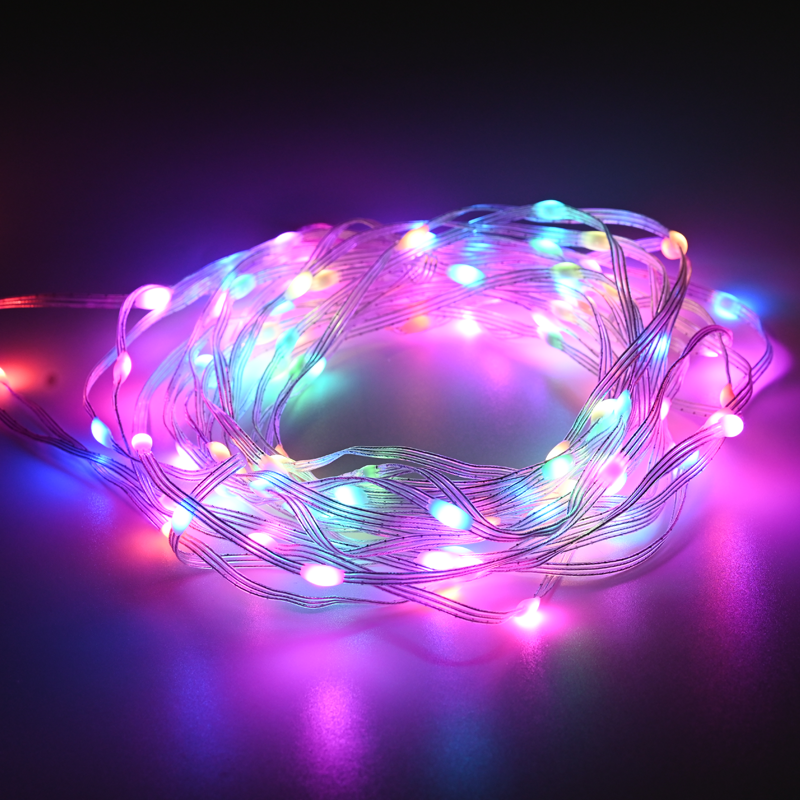 100RGB LED SMART STRING CONNECTABLE, 10m, USB, REMOTE&APP, IP44, 3m LEAD CABLE X04100371