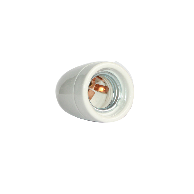 LAMPHOLDER WHITE E27 1/8 PORCELAIN HEAVY DUTY AC.44109B