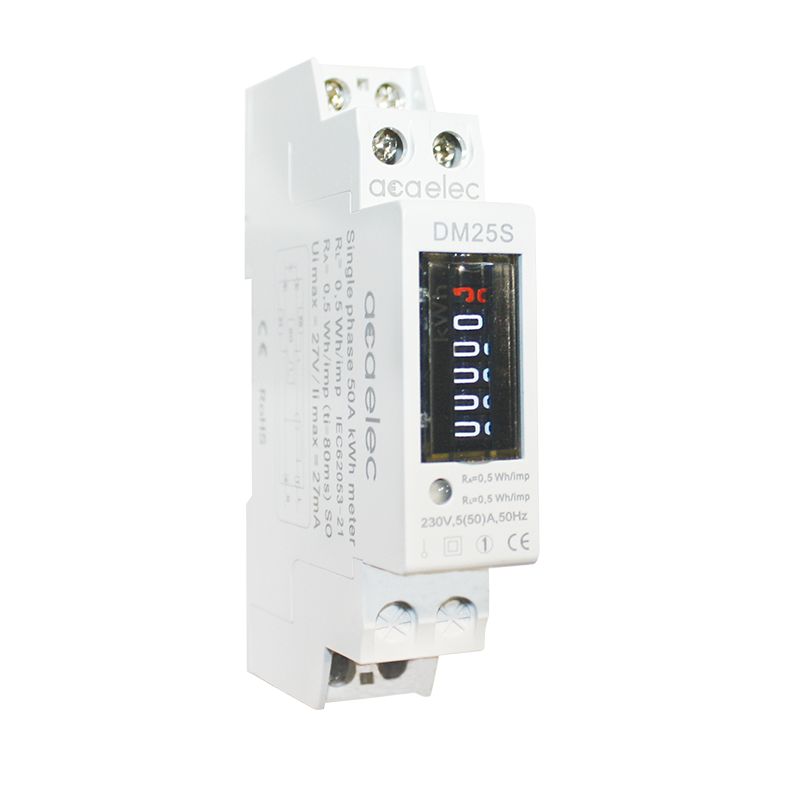 DIN-RAIL ENERGY kWh METER ANALOG 1P 5(50)A 230VAC 5+1DIG. 1Μ DY00000004