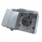 ARMY HORIZONTAL BLOCK 2 GANG 1 WAY SWITCH 1+1P 10AX 250VAC IP55 & SCHUKO SOCKET WITH SAFETY SHUTTER 1x2P+E 16A 250VAC IP55 (IP54) WALL MOUNTED WATERPROOF SCREWS LIGHT GREY 1000438106