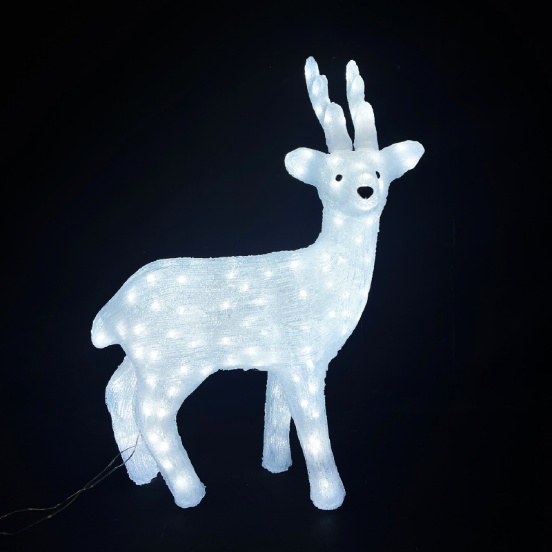 ACRYLIC STANDING REINDEER 150 LED CW IP44 57,5*32*74,5cm  30cm LEAD CABLE X08150224