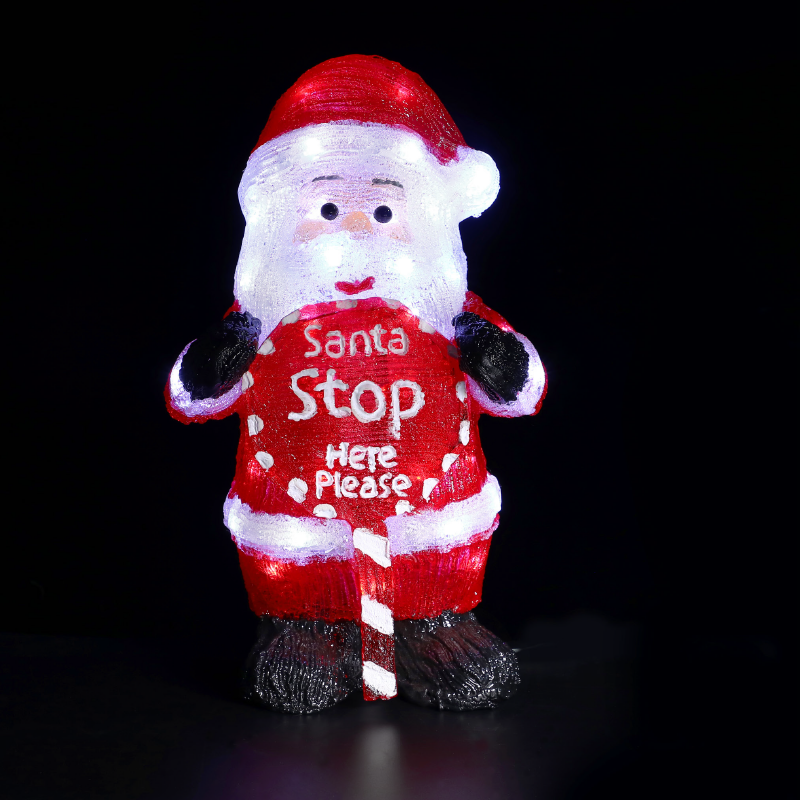 ACRYLIC STANDING SANTA 60 LED CW IP44 24,5*18*40,5cm  30cm LEAD CABLE X0860228